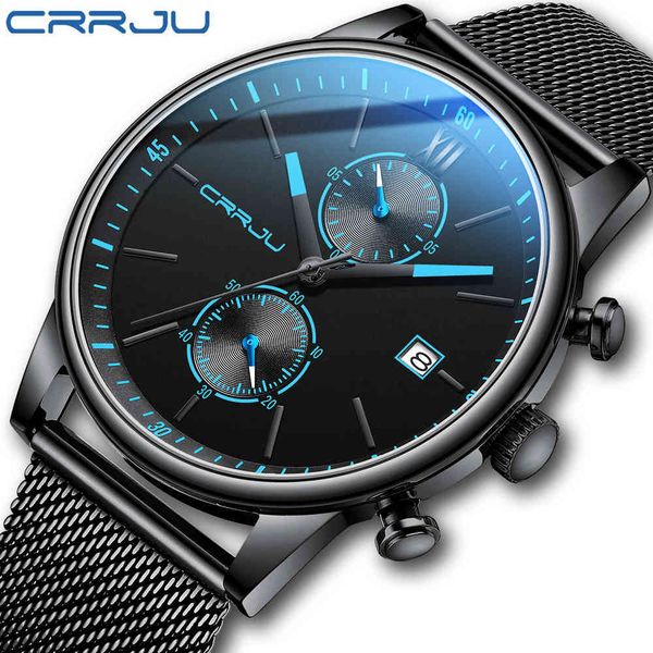 watch crrju men luxury casual quartz wristwatches with blue hands sport chronograph clock stainless steel wrist watches for male 210517, Slivery;brown
watch crrju men luxury casual quartz wristwatches with blue hands sport chronograph clock stainless steel wrist watches for male 210517, Slivery;brown