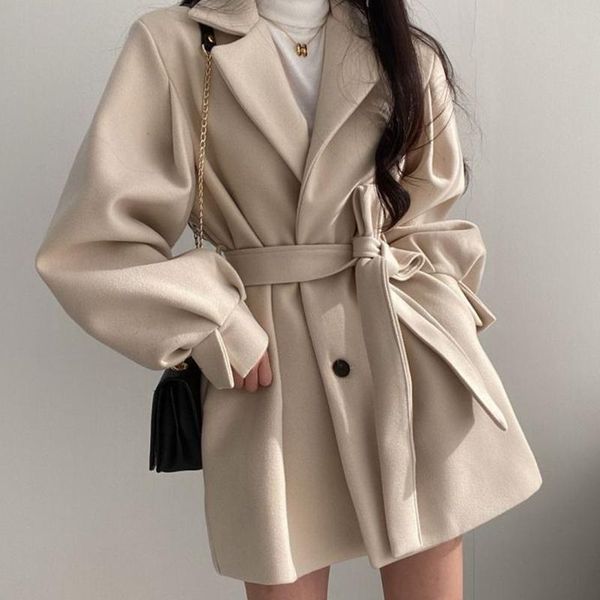 women's wool & blends solid color blend coat slim fit belt lantern sleeve coats thicker v-neck office lady elegant trendy button outwea, Black
women's wool & blends solid color blend coat slim fit belt lantern sleeve coats thicker v-neck office lady elegant trendy button outwea, Black