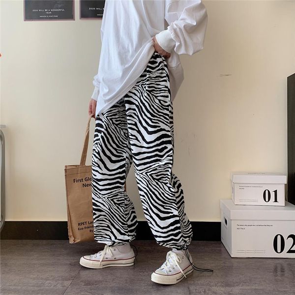 fashion zebra stripes print women capri pocket streetwear high waist summer loose oversize harajuku trousers, Black;white
fashion zebra stripes print women capri pocket streetwear high waist summer loose oversize harajuku trousers, Black;white