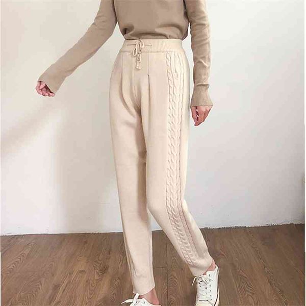 autumn winter women woolen pants knitting weave high waist loose elegant korean style casual harem 210520, Black;white
autumn winter women woolen pants knitting weave high waist loose elegant korean style casual harem 210520, Black;white