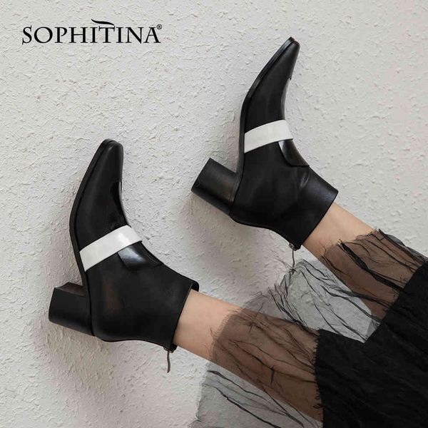sophitina women's square toe leather back zipper chunky comfort work fashion autumn ankle boots women's shoes po720 210513, Black
sophitina women's square toe leather back zipper chunky comfort work fashion autumn ankle boots women's shoes po720 210513, Black