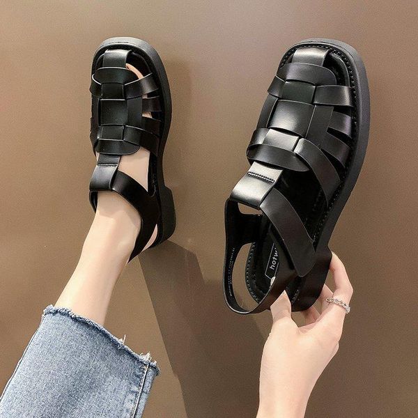 sandals 2021 women's flat gladiator designer baotou roman comfortable platform with thick soles and anti slip, Black
sandals 2021 women's flat gladiator designer baotou roman comfortable platform with thick soles and anti slip, Black