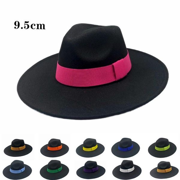 berets men women 9.5cm wide brim woolen fedora hat winter pink belt jazz ladies black red light panama, Blue;gray
berets men women 9.5cm wide brim woolen fedora hat winter pink belt jazz ladies black red light panama, Blue;gray