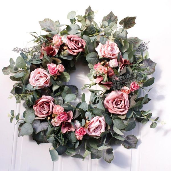 decorative flowers & wreaths 22inch artificial roses front door wreath handcrafted for outdoor home wall party wedding decor 
decorative flowers & wreaths 22inch artificial roses front door wreath handcrafted for outdoor home wall party wedding decor