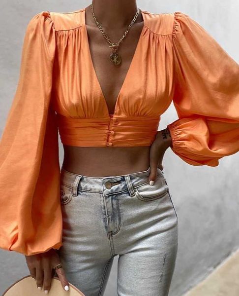 women's blouses & shirts 2021 women puff sleeve vintage blouse shirt summer fall long v neck corset crop casual elegant, White
women's blouses & shirts 2021 women puff sleeve vintage blouse shirt summer fall long v neck corset crop casual elegant, White
