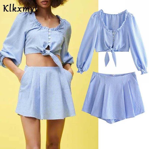 klkxmyt za fashion blue plaid blouse women half sleeve bow and high waisted mini folds shorts two pieces set 210527, White
klkxmyt za fashion blue plaid blouse women half sleeve bow and high waisted mini folds shorts two pieces set 210527, White
