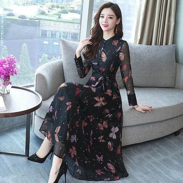 casual dresses dress women 2021 black ladies long plus size xxl female custome chiffon floral cool summer bow sleeve, Black;gray
casual dresses dress women 2021 black ladies long plus size xxl female custome chiffon floral cool summer bow sleeve, Black;gray