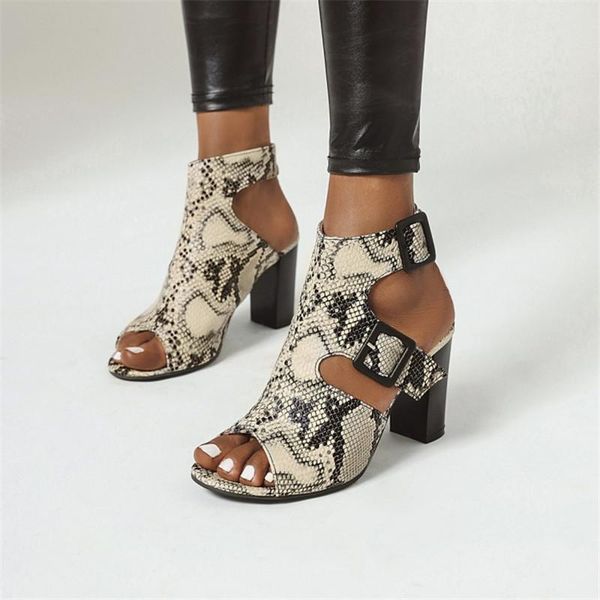 summer vintage peep toe snake print shoes lady hollow out rome gladiator sandals women buckle chunky high heels 43, Black
summer vintage peep toe snake print shoes lady hollow out rome gladiator sandals women buckle chunky high heels 43, Black
