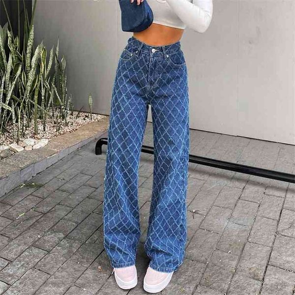 darlingaga streetwear straight vintage plaid woman fashion denim high waist pants burr checkered baggy jeans y2k trousers, Blue
darlingaga streetwear straight vintage plaid woman fashion denim high waist pants burr checkered baggy jeans y2k trousers, Blue