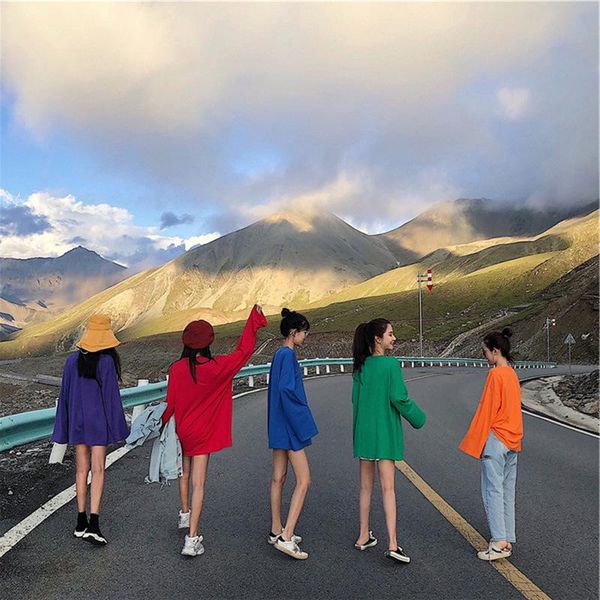 women's t-shirt long sleeve t-shirts women oversize o-neck casual solid t shirt spring autumn loose tee, White
women's t-shirt long sleeve t-shirts women oversize o-neck casual solid t shirt spring autumn loose tee, White