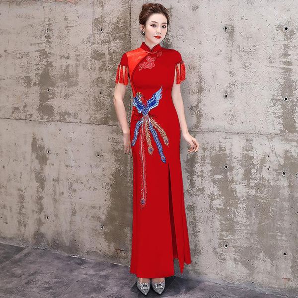 embroidery phoenix womentassel short sleeve cheongsam skirt elegant vintage qipao plus size 4xl satin chinese dresses vestidos ethnic clothi, Red
embroidery phoenix womentassel short sleeve cheongsam skirt elegant vintage qipao plus size 4xl satin chinese dresses vestidos ethnic clothi, Red
