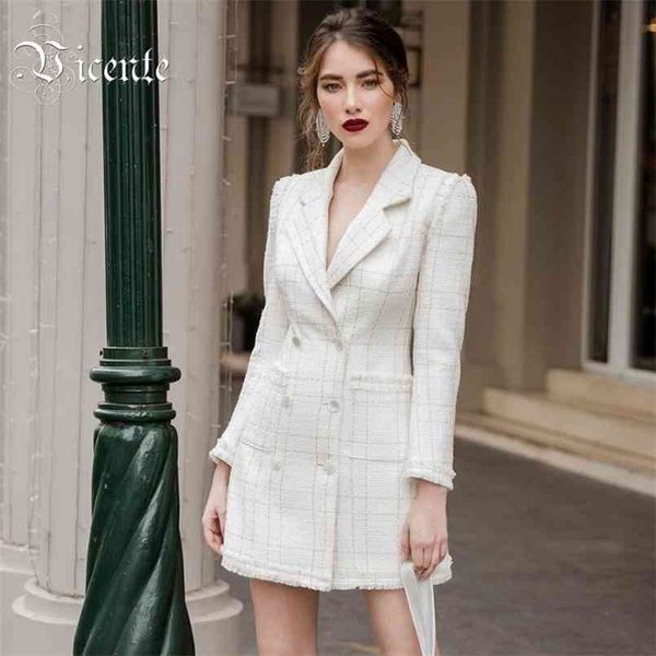 trendy plaid pattern button design trun-down collar celebrity party club mini blazer dress 210520, Black;gray
trendy plaid pattern button design trun-down collar celebrity party club mini blazer dress 210520, Black;gray
