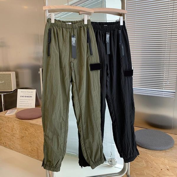 men's pants elastic waist techwear men streetwear thin sports spring autumn zipper pockets casual metallic nylon trousers ma201, Black
men's pants elastic waist techwear men streetwear thin sports spring autumn zipper pockets casual metallic nylon trousers ma201, Black
