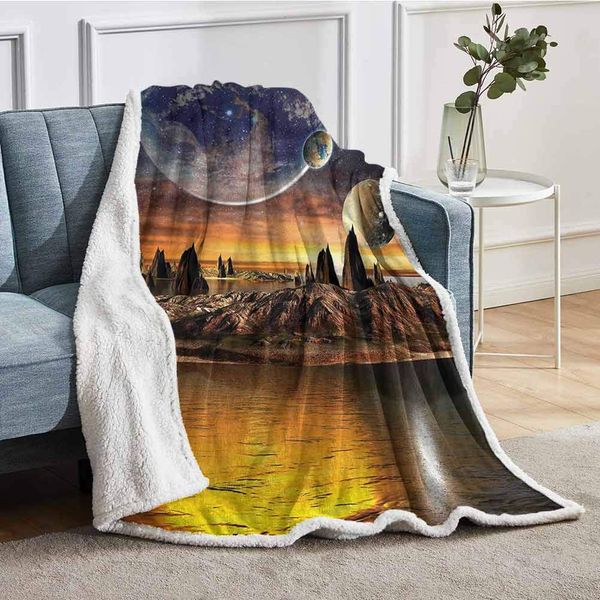 Sherpa Throw Blanket Fantasy Alien Planet with Earth and Moon View Rocky Surface and Lake Sci Fi Theme Galactic Art Weighted
Sherpa Throw Blanket Fantasy Alien Planet with Earth and Moon View Rocky Surface and Lake Sci Fi Theme Galactic Art Weighted