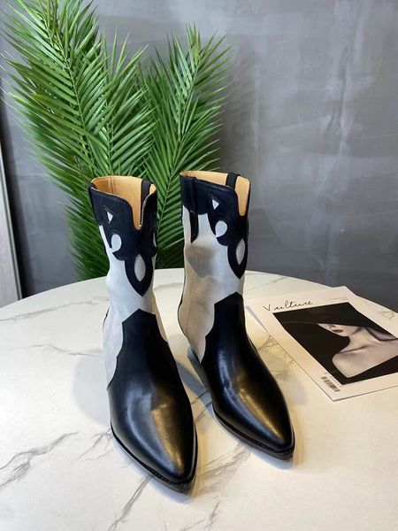 autumn womens half boots black white light tan mixed color leather pointed toe booties classic chunky low heels cowboy western slip on boot
autumn womens half boots black white light tan mixed color leather pointed toe booties classic chunky low heels cowboy western slip on boot
