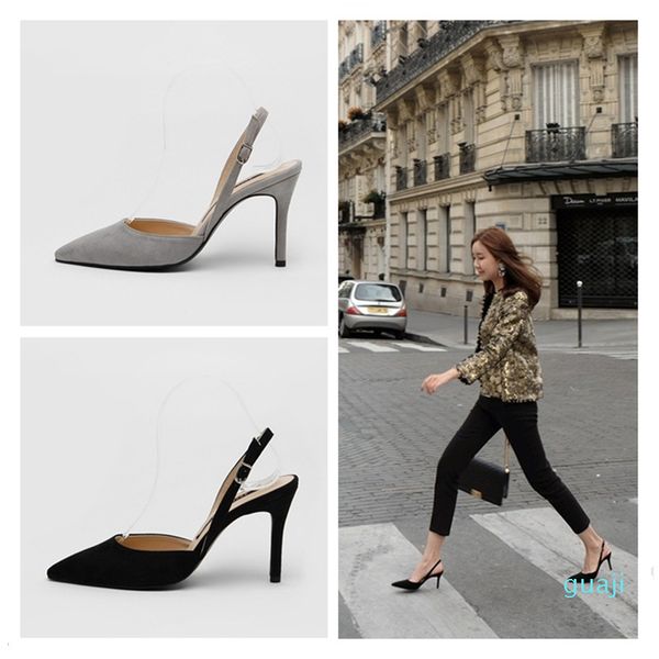 sale shoes woman thin high heels point toe slingbacks solid flock office ladies work dress sandals wedding, Black
sale shoes woman thin high heels point toe slingbacks solid flock office ladies work dress sandals wedding, Black