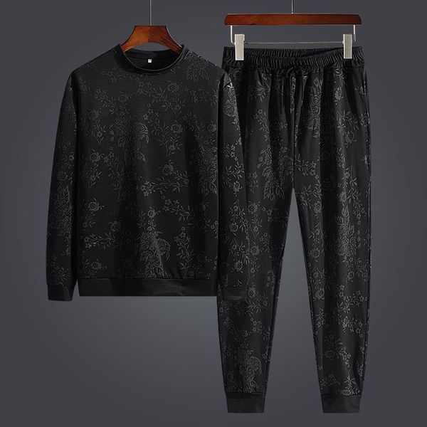 jogging clothing 2021 autumn personality simple jacquard crew neck long sleeve vests pants two-piece men's suit, Black;red
jogging clothing 2021 autumn personality simple jacquard crew neck long sleeve vests pants two-piece men's suit, Black;red