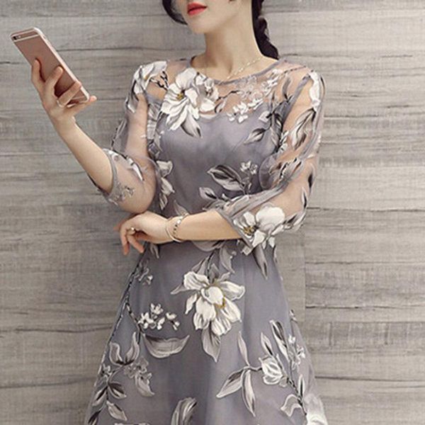 casual dresses 2021 womens clothing thin o-neck printing three quarter dress for women organza midi woman donsignet, Black;gray
casual dresses 2021 womens clothing thin o-neck printing three quarter dress for women organza midi woman donsignet, Black;gray