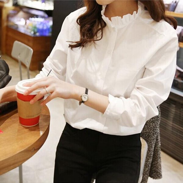 women's blouses & shirts 2021 spring for women office lady fashion collar white female clothing button drop 
women's blouses & shirts 2021 spring for women office lady fashion collar white female clothing button drop