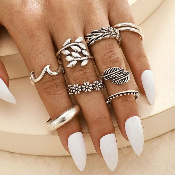9pcs/set silver knuckle rings set for women girls cluster rings flower leaves wave, Golden;silver
9pcs/set silver knuckle rings set for women girls cluster rings flower leaves wave, Golden;silver