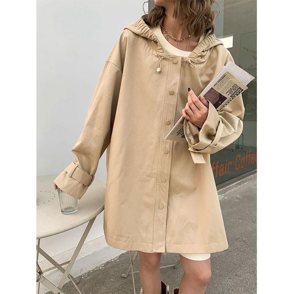 women's trench coats trend dream dt edition hooded windbreaker middle long 2021 temperament small coat spring and autumn, Tan;black
women's trench coats trend dream dt edition hooded windbreaker middle long 2021 temperament small coat spring and autumn, Tan;black