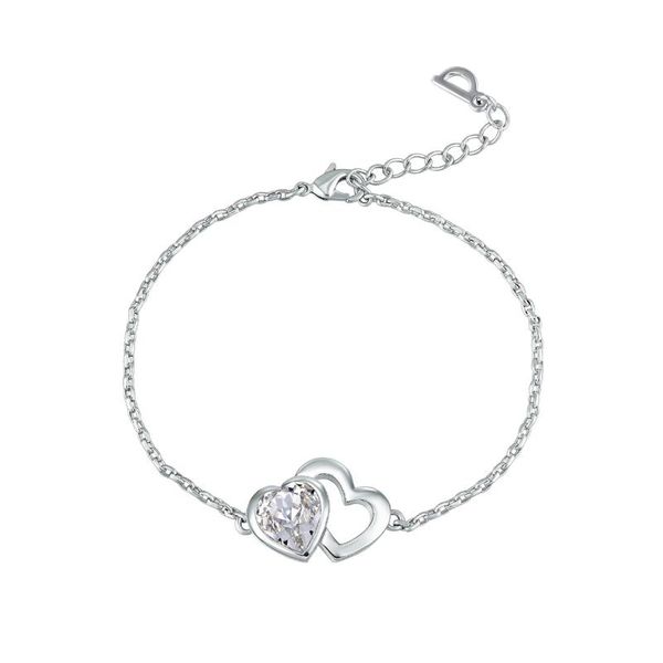 adjustable double heart women chain bracelet with crystals from austria rose-gold plated fashion girls' accessories charm bracelets, Golden;silver
adjustable double heart women chain bracelet with crystals from austria rose-gold plated fashion girls' accessories charm bracelets, Golden;silver