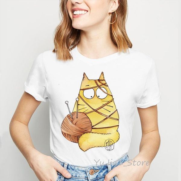cat playing with a and mens t shirts womens ball of yarn funny women harajuku kawaii cartoon print female shirt, White;black
cat playing with a and mens t shirts womens ball of yarn funny women harajuku kawaii cartoon print female shirt, White;black