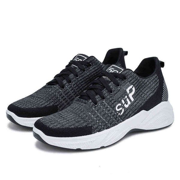 men's shoes 2021 casual autumn fashion comfortable student running sports flying woven, Black