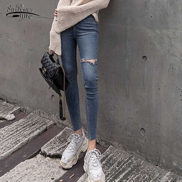 stretchy high waist jeans woman skinny pencil jeans ripped hole elastic denim trousers plus size womens clothing 10396 210527, Blue
stretchy high waist jeans woman skinny pencil jeans ripped hole elastic denim trousers plus size womens clothing 10396 210527, Blue