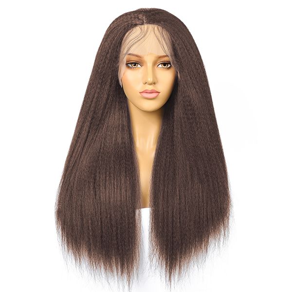 costume accessories dark brown 26 inch long kinky straight synthetic lace front wig for black women with babyhair natural hairline glueless, Silver
costume accessories dark brown 26 inch long kinky straight synthetic lace front wig for black women with babyhair natural hairline glueless, Silver