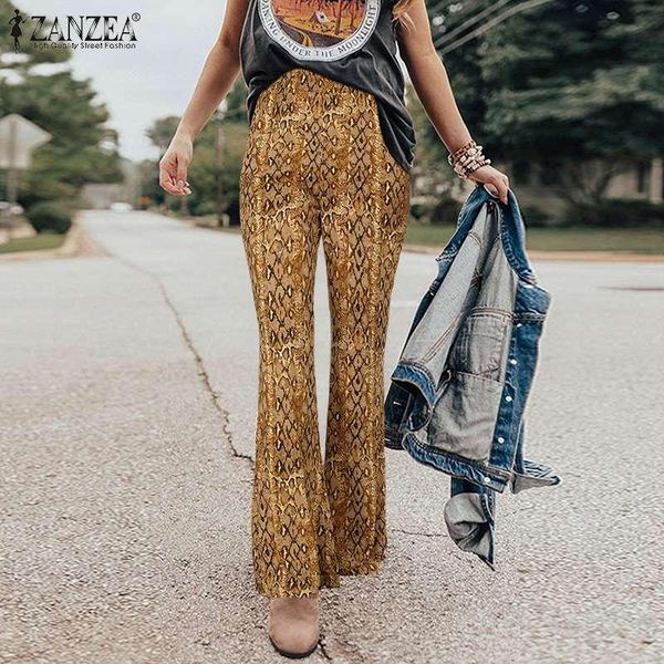 women's pants & capris party casual high waist pantalon oversize 2021 autumn leopard flare women fashion skinny trousers zanzea printed, Black;white
women's pants & capris party casual high waist pantalon oversize 2021 autumn leopard flare women fashion skinny trousers zanzea printed, Black;white