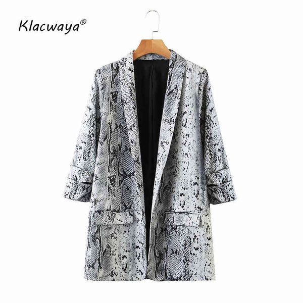 women fashion serpentine print vintage golden blazer coat ladies long sleeve pockets female outerwear chic 210521, White;black
women fashion serpentine print vintage golden blazer coat ladies long sleeve pockets female outerwear chic 210521, White;black