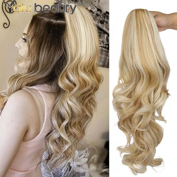 synthetic wigs claw on ponytail body wave clip in pony tail piano color hair heat resistant by yakibeauty, Black
synthetic wigs claw on ponytail body wave clip in pony tail piano color hair heat resistant by yakibeauty, Black