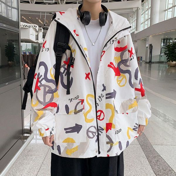 men's jackets pr colorful print hooded 2021 autumn hong kong style trend of jacket streetwear hip hop coats male casual loose, Black;brown
men's jackets pr colorful print hooded 2021 autumn hong kong style trend of jacket streetwear hip hop coats male casual loose, Black;brown