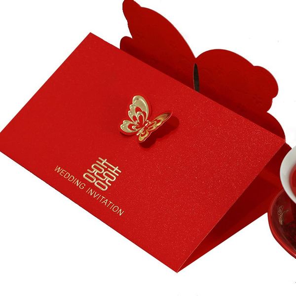 greeting cards 50 set red butterfly knot wedding invitation card customized gold foil color printing party business
greeting cards 50 set red butterfly knot wedding invitation card customized gold foil color printing party business