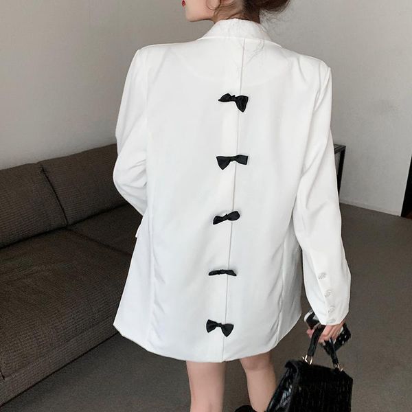 women's suits & blazers 2021 spring autumn womens design sense bow blazer office lady temperament loose notched single-breasted solid, White;black
women's suits & blazers 2021 spring autumn womens design sense bow blazer office lady temperament loose notched single-breasted solid, White;black