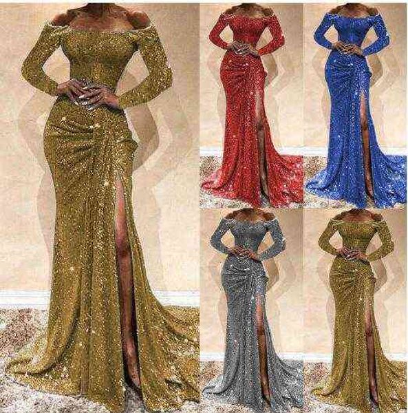 casual dresses girls boat neck off shoulder sequined evening gowns side split mermaid dress long0221v23, Black;gray
casual dresses girls boat neck off shoulder sequined evening gowns side split mermaid dress long0221v23, Black;gray