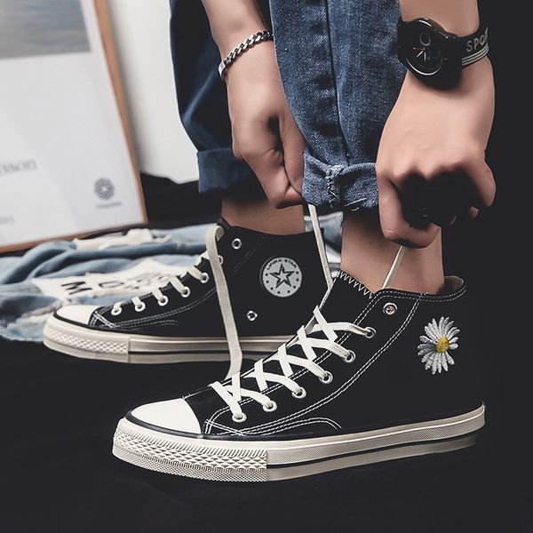 dress shoes breathable men sneakers fashion s casual black canvas high 493i 
dress shoes breathable men sneakers fashion s casual black canvas high 493i