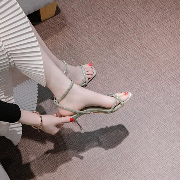 dress shoes crystal narrow band transparent heel sandals women stiletto summer open toe clear heels ankle buckle, Black
dress shoes crystal narrow band transparent heel sandals women stiletto summer open toe clear heels ankle buckle, Black