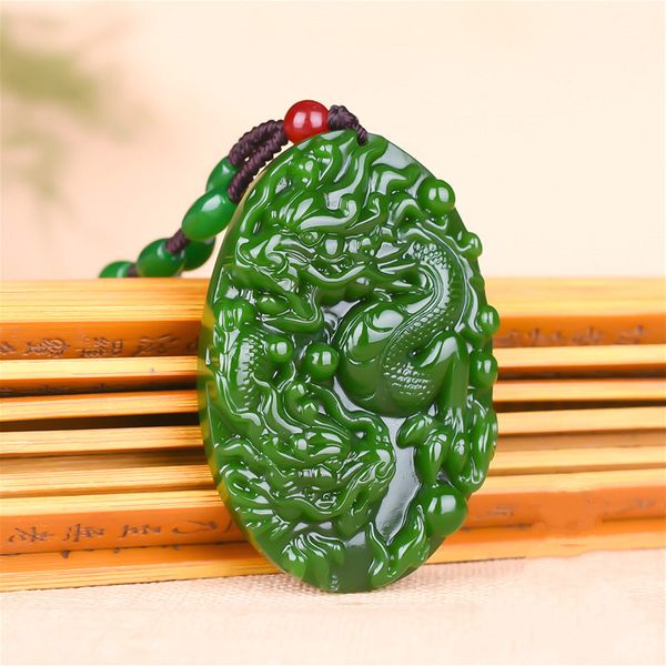 dragon natural green jade pendant necklace chinese hand-carved fashion charm jadeite jewelry accessories amulet for men women, Slivery;golden
dragon natural green jade pendant necklace chinese hand-carved fashion charm jadeite jewelry accessories amulet for men women, Slivery;golden