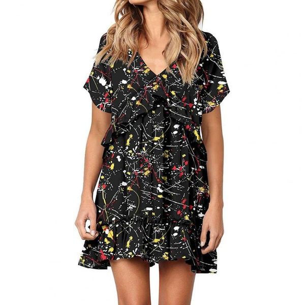 casual dresses 2021 summer women v neck print ruffle short sleeve mini beach dress wear, Black;gray
casual dresses 2021 summer women v neck print ruffle short sleeve mini beach dress wear, Black;gray