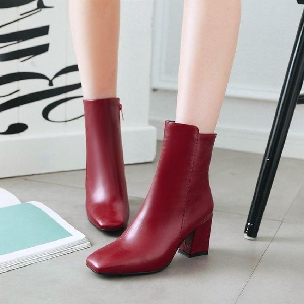 boots women's shoes wedding work square head thick heel large red white short 40-43 small, Black
boots women's shoes wedding work square head thick heel large red white short 40-43 small, Black