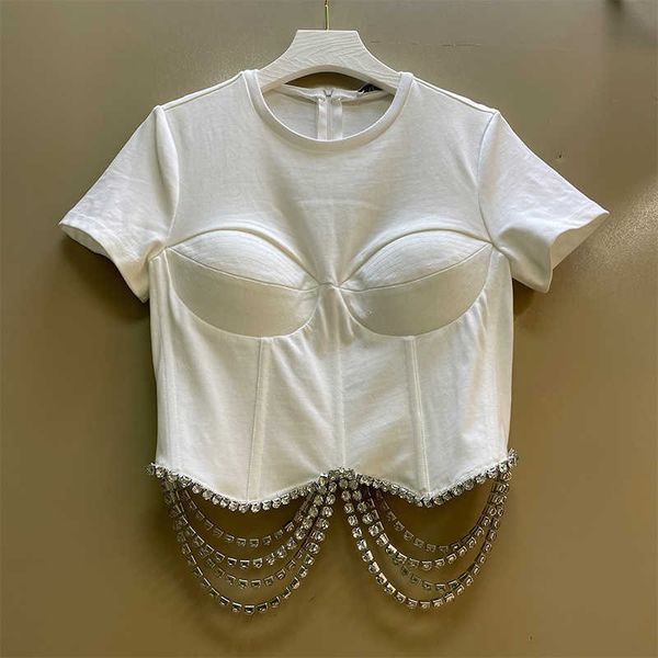 fabpop summer design short sleeve o neck diamonds chain decoration white cotton t shirt women gb536 210709
fabpop summer design short sleeve o neck diamonds chain decoration white cotton t shirt women gb536 210709