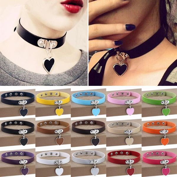 chokers heart pendant pu leather choker necklace girls punk statement jewelry wedding party gift accessories, Golden;silver
chokers heart pendant pu leather choker necklace girls punk statement jewelry wedding party gift accessories, Golden;silver