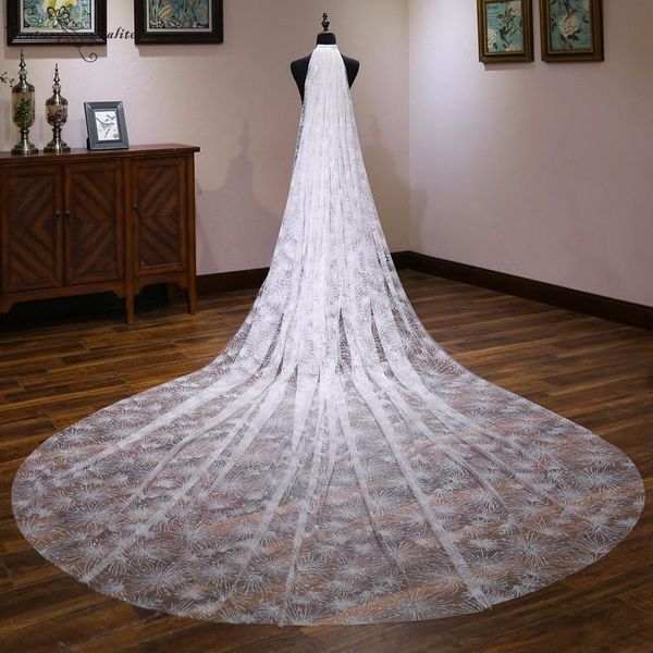 bridal veils sparkly one layer veil with comb 4m ivory cathedral/outdoor long wedding velos de noiva accessories, Black
bridal veils sparkly one layer veil with comb 4m ivory cathedral/outdoor long wedding velos de noiva accessories, Black