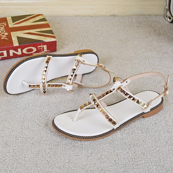 summer 2021 fashion sweet flat heel studded sandals white yellow small size flip flops narrow band womans shoes, Black
summer 2021 fashion sweet flat heel studded sandals white yellow small size flip flops narrow band womans shoes, Black
