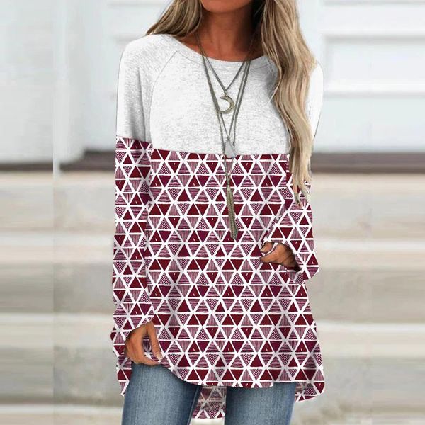 women's blouses & shirts vintage geometric printed patchwork blouse women autumn casual loose pullover female fashion long sleeve o-nec, White
women's blouses & shirts vintage geometric printed patchwork blouse women autumn casual loose pullover female fashion long sleeve o-nec, White