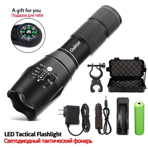 12000lm led ultra bright torch t6/l2 rechargeable lantern 5 modes zoomable for hunting camping bicycle 18650 battery flashlights torches