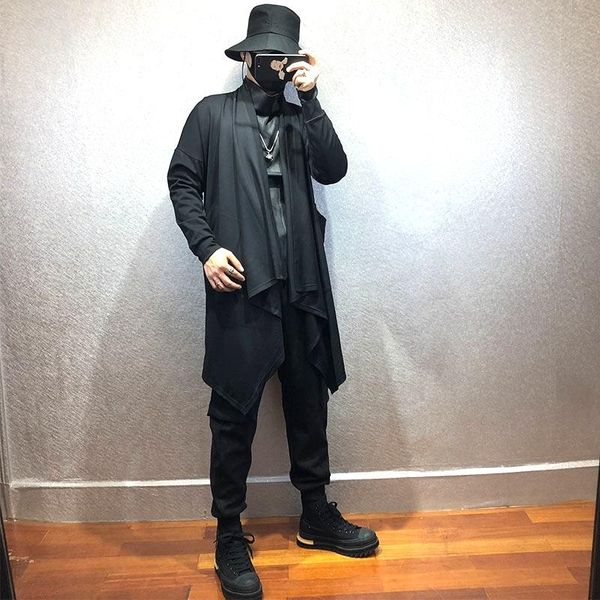 men's trench coats autumn/winter 2021 dark irregular hem design slim medium and long oversize coat go with, Tan;black
men's trench coats autumn/winter 2021 dark irregular hem design slim medium and long oversize coat go with, Tan;black