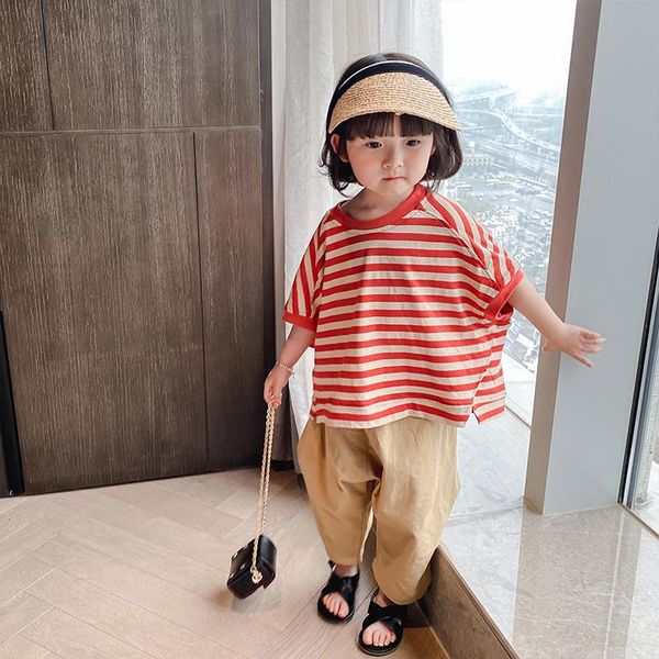 girls' summer suit korean 2021 children loose casual clothes batwing sleeve t shirt+pant girl two piece 2-9t kids clothing sets, White
girls' summer suit korean 2021 children loose casual clothes batwing sleeve t shirt+pant girl two piece 2-9t kids clothing sets, White
